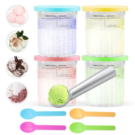 Aischens Conteneur de Glace 24 OZ Compatible avec Ninja CREAMi Deluxe NC500 NC501EU Sorbetière
