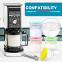 Aischens Conteneur de Glace 24 OZ Compatible avec Ninja CREAMi Deluxe NC500 NC501EU Sorbetière, 4 Pots avec Couvercles et Cuillè