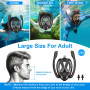 Feelhap Masque de Plongée Intégral,Masque Intégral de Snorkeling Unisex,Masque de plongée à Double Tube avec Système Respiratoir