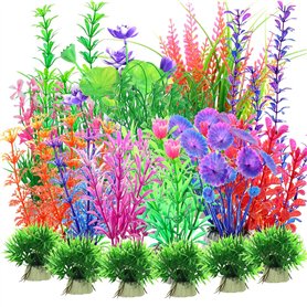 Kingrun 30 Pièces Plantes en Plastique d'aquarium