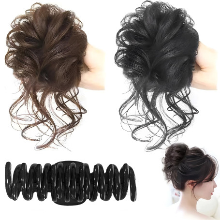 Lot 2 Pinces à Cheveux avec Pince à Chignon