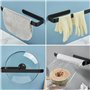 GIUSOBG Porte Serviettes Mural en INOX 29cm Porte Serviette Salle de Bain Noir Porte Servie tte Salle de Bain PorteTorchon Autoc