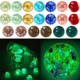 Wekuw 20 Pièces Billes en Verre Phosphorescentes 16mm Billes Enfant Rare Billes Oeil de Dragon Phosphorescentes Billes en Verre