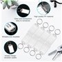 36 Pièces Porte Clés Porte Clef en Plastique de 5 cm，Étiquettes en Papier Vierge Lignées Couvercles Transparents，Pour Identifica