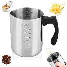 KILDOWS Pot de Fusion de Cire Bougie 1000 ml en Acier Inoxydable avec Graduation