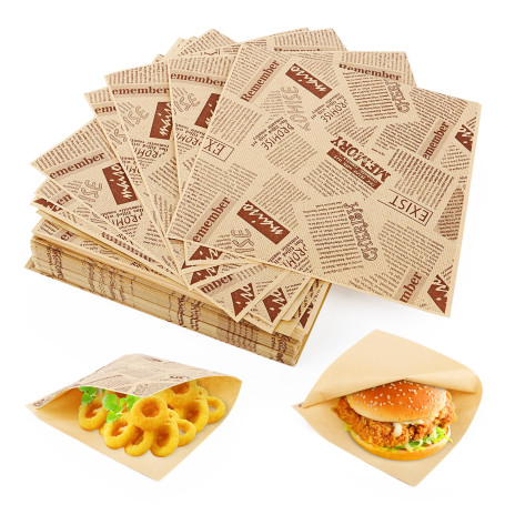 150PCS Sacs à Hamburgers en papier