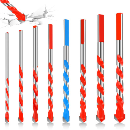 Lot de 8 Forets carrelage en porcelaine Ø 3-12 mm