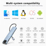 Wowssyo Hub USB C 8 en 1 Adaptateur Multiport pour MacBook M1 Pro/Air avec RJ45 Ethernet, 4K HDTV, PD 100W, 2 USB C, Lecteurs SD