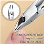 5 Pièces Coupe Ongle Set avec Lime à Ongles, Pince à Peaux Mortes et Cure-ongles pour Ongles Épais,Robuste Coupe-ongles pour Fem