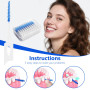 200 Pcs Brossettes Interdentaire,Bâtonnet Interdentaire Soft,pour Nettoyage Des Dents et La Santé Bucco-dentaire (Bleu)