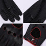 MGGM collection Gants de conduite en cuir à écran tactile pour hommes non doublés,NoirRouge,L
