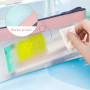 VMIONOG 4Pcs Trousse Scolaire Trousse à Crayons Transparente en TPU Trousse De Toilette Transparente Trousse De Toilette Portabl