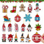 20pcs Diamant Peinture Noël Pendentif Bricolage Strass Mosaïque Pendentifs père de Noël d'arbre de Noël Suspendue Décoration