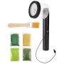 QWORK® Kit de Fabrication de Herbe modelisme - avec 4 Couleurs Poudre d'herbe de Simulation et Brosse de Nettoyage - pour Les pa