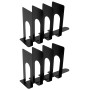QWORK® 4 Paires Serre-Livres pour étagères, Serre Livres métal, Noir, 130mm, pour Bureau, Livres de bibliothèque, Fournitures Sc