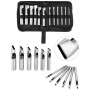 QWORK® 12 pièces poinçon ovale en cuir, ensemble d'outils en cuir, perforateur creux pour le cuir, pour l'artisanat du cuir et l