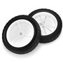 QWORK® Lot de 2 Roue e Remplacement pour Tondeuse, Chariot de Gril, Chariot à Bras - Caoutchouc & ABS, Diamètre 175 mm, Capacité