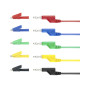 QWORK 5PCS Fils de Test de Multimètre Électronique - 19A 1000V 5 Câble de Test avec Fiche Banane 4mm et 10 Pinces Crocodiles pou