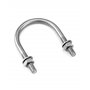 QWORK Lot de 5 boulons en U M8 x 51 mm, acier inoxydable 304 avec 10 rondelles et 10 écrous, pour fixer les pipelines