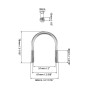 QWORK Lot de 5 boulons en U M8 x 51 mm, acier inoxydable 304 avec 10 rondelles et 10 écrous, pour fixer les pipelines