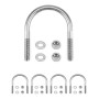 QWORK Lot de 5 boulons en U M8 x 51 mm, acier inoxydable 304 avec 10 rondelles et 10 écrous, pour fixer les pipelines
