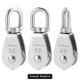 QWORK® 10 Pcs Poulie de Levage M20 Poulie Simple en Acier Inoxydable 304 pour pour Câble Diamètre 6mm Pivotant à 360°Charge 75kg