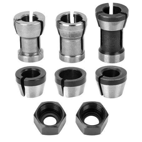QWORK® Lot de 6 mandrins à pince de routeur en acier au carbone