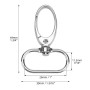 QWORK® 30 Pièces mousqueton pivotant, porte-clés argent avec D-pivotante articulation, pour cordons, sacs et travaux de bricolag