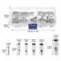 QWORK® 100 pièces Kit de connecteurs bout à bout non isolés, broche à sertir en cuivre, connecteurs à sertir non isolés 24-8 AWG