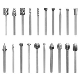 QWORK® Jeu de 20 Fraises Rotatives en Carbure HSS
