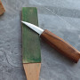 QWORK® Kit d'Affûtage de Couteaux Cuir à Décaper Strop - Double Face 178x52x4 mm - Inclus Pâte à Polir de Grain 320 (23g)