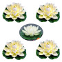 Niaciswe Nénuphar Flottant 5 Pièces Nénuphar pour Bassin 10 cm Nénuphar Artificielles Plantes Lotus Artificielle Lotus pour Mari