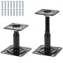 QWORK® 4 pièces Support de base de poteau surélevé réglable, support de toit 100-150mm pour pergolas, balcons, acier galvanisé, 