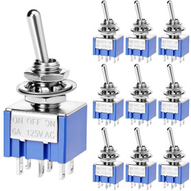 QWORK® MTS-203 Interrupteur à bascule DPDT 3 positions