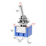 QWORK® MTS-203 Interrupteur à bascule DPDT 3 positions, 6 broches AC 125 V 6 A ON-OFF-ON, 10 pièces