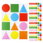 QWORK® 480 Pieces Grosses Gommettes 40 mm, Formes Géométriques (Cercle, Triangle, Carré) - Étiquettes Autocollantes Inscriptible