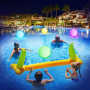 Afufu 1 Pièces Boule LED Gonflable 40 cm avec Télécommande & Pompe, Jouets de Piscine, Ballon de Plage Gonflable, Balle Flottant