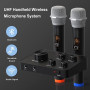 DigitConvert Système de Microphone sans Fil, Ensemble de Micro Portables avec 2 Micros sans Fil - 2 x 8 fréquences UHF réglables