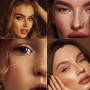 AOOTUERL Lot de 6 tatouages à paillettes dorées, patchs de maquillage à paillettes pour le visage, Accessoires de maquillage à p