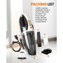 SERVOMASTER Aspirateur à Main, Aspirateur Voiture Puissant sans Fil avec 2 Modes de Vitesse, Mini Aspirateurs Rechargeable avec 