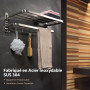 Cheerhom Porte-Serviette,Etagere Murale Salle De Bain, Support Serviette Pliable avec 2 Niveaux de Rangement en Acier Inoxydable