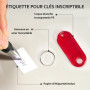Lot de 16 Porte-clés, Porte-clés Inscriptibles pour l'étiquetage en Plastique Transparent, Porte-clés de Tri, Marquage des clés 
