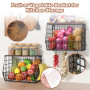 Corbeille a Fruit, Panier a Fruit Mural Mur Empilable Bac, Panier Rangement Cuisine, Corbeilles à Fruits avec 2 Crochets, Panier