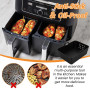 NAROSEBE 2 Pcs Moule Silicone Air Fryer sans BPA, Panier Silicone Air Fryer Rectangulaire, Moule pour Friteuse à Air 19*14*7cm, 