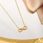 XFSRG Collier Infini Femme Acier Inoxydable Plaqué Or Élégant Collier Ras de Cou Cadeau Pour Femmes