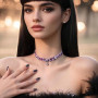 XFSRG Collier Femme Fantaisie en Fourrure Léopard Rose avec Pendentif Étoile Brillant Bijoux Mode pour Anniversaire et Cadeau