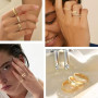 XFSRG Bague Femme Set de 3 Bagues en Or avec Strass Bague Réglable Élégante et Moderne pour Toutes Occasions