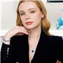XFSRG Ensemble de Bijoux Fantaisie Femme Collier Bracelet Bague et Boucles d'Oreilles en avec Pendentif en Cristal Bleu Parure B