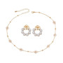 XFSRG Ensemble de Bijoux Fantaisie pour Femme Collier et Boucles d'Oreilles avec Perles et Fleurs en Design Élégant pour Mariage