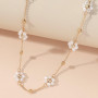 XFSRG Ensemble de Bijoux Fantaisie pour Femme Collier et Boucles d'Oreilles avec Perles et Fleurs en Design Élégant pour Mariage